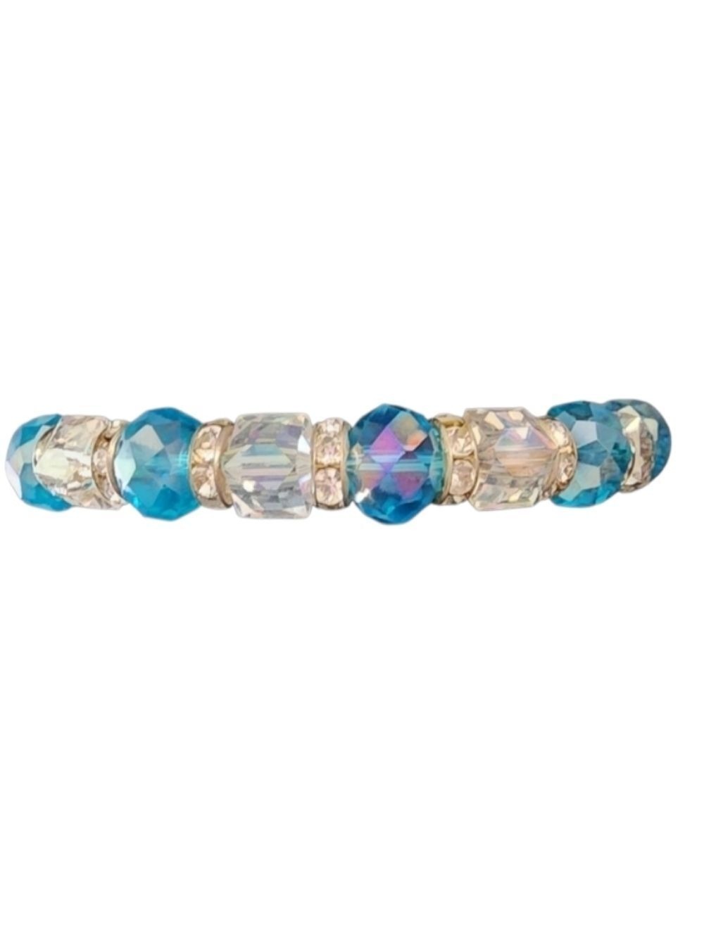 Blue and Silver Gemstone Bracelet Elegant Design